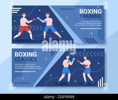 Illustration vectorielle d'arrière-plan du modèle de bannière de boxe professionnelle Illustration de Vecteur