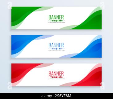 bannières modernes en trois couleurs Illustration de Vecteur