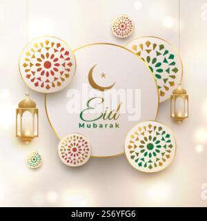 eid mubarak élégant design décoratif de salutation Illustration de Vecteur