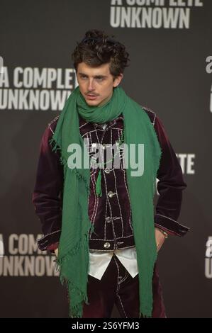 Italie, Rome, 17 janvier 2025 - tapis rouge 'Un inconnu complet' photo : Timothee Chalamet Fabio Mazzarella/Sintesi/Alamy Live News Banque D'Images