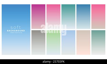Les dégradés de couleurs douces swatch set Illustration de Vecteur