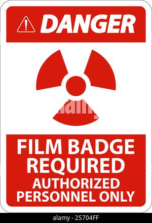 Badge de film de danger requis autorisé uniquement se connecter sur fond blanc Illustration de Vecteur