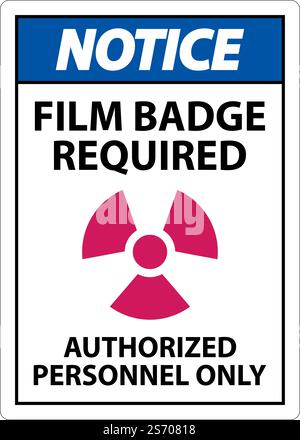 Avis badge de film requis autorisé seulement Connectez-vous sur fond blanc Illustration de Vecteur