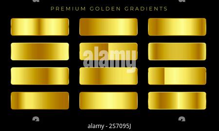 Premium set nuancier les dégradés d'or Illustration de Vecteur