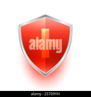 symbole de protection médicale isolée avec croix Illustration de Vecteur