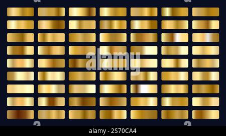 Grand ensemble de gradients d'or métallique Illustration de Vecteur