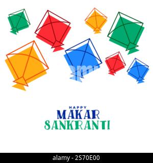 Des cerfs-volants colorés makar sankranti fond festival Illustration de Vecteur