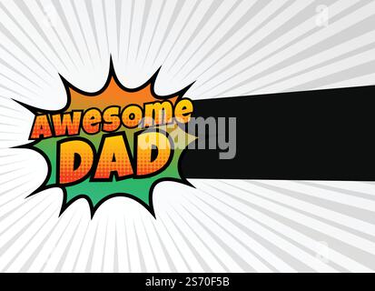 Super papa heureux pères jours greeting Illustration de Vecteur