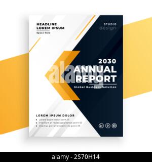 modèle de rapport annuel professionnel jaune élégant Illustration de Vecteur