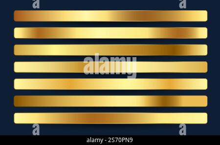 ensemble de palettes de nuances royales dorées de qualité supérieure Illustration de Vecteur