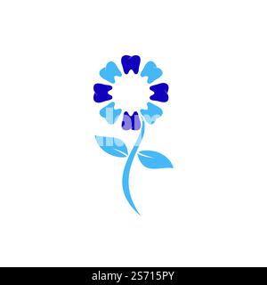 Motif de cercle de fleurs des dents pour le logo dentaire. Logo soins dentaires. Illustration de Vecteur