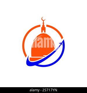 Logo de voyage et de voyage islamique. Illustration de Vecteur