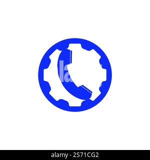 Modèle de logo Gear Phone Call. Illustration de Vecteur