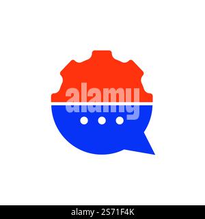 Modèle de conception de logo Gear chat Vector. Logo Gear Bubble chat Vector. Illustration de Vecteur