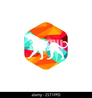 Logo Cheetah thunder Vector. Motif vectoriel du logo énergie électrique Cheetah. Illustration de Vecteur