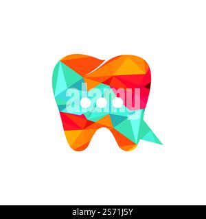 Logo de chat dentaire moderne. Icône consultation dentaire. Illustration de Vecteur