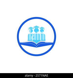 Conception du logo vecteur éducation et apprentissage. Les étudiants et le design d'icône de livre. Illustration de Vecteur