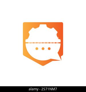 Modèle de conception de logo Gear chat Vector. Logo Gear Bubble chat Vector. Illustration de Vecteur