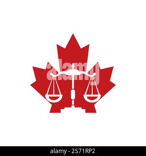 Conception de logo vectoriel de loi du Canada. Concept de logo vectoriel de cabinet d'avocats. Illustration de Vecteur