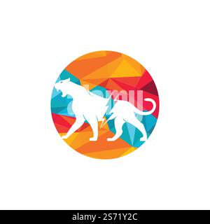 Logo Cheetah thunder Vector. Motif vectoriel du logo énergie électrique Cheetah. Illustration de Vecteur