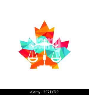 Conception de logo vectoriel de loi du Canada. Concept de logo vectoriel de cabinet d'avocats. Illustration de Vecteur