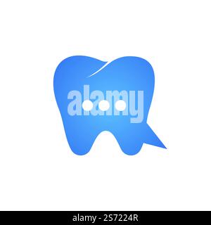 Logo de chat dentaire moderne. Icône consultation dentaire. Illustration de Vecteur