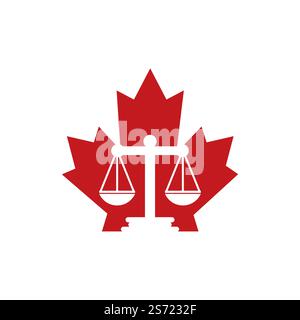 Conception de logo vectoriel de loi du Canada. Concept de logo vectoriel de cabinet d'avocats. Illustration de Vecteur