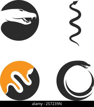 Modèle d'illustration vectorielle du logo Snake Illustration de Vecteur