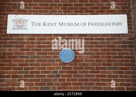 Musée Kent de la franc-maçonnerie, St Peter's place, Canterbury CT1 2DA Banque D'Images