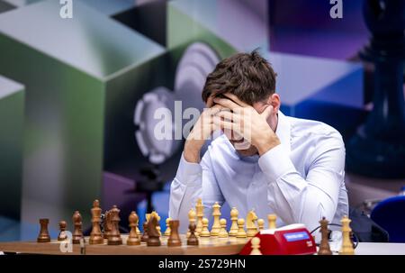 WIJK Aan ZEE - Jorden van Foreest (pays-Bas) le premier jour du tournoi d'échecs Tata Steel. ANP FRANK VAN BEEK netherlands Out - belgique Out Credit : ANP/Alamy Live News Banque D'Images