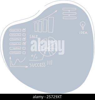 Tableau noir avec diagrammes circulaires, graphiques et formules mathématiques. Statistiques et éducation, algèbre avec solutions et calculs. Apprendre et étudier à l'école ou à l'université. Vecteur en plat. Diagrammes et graphiques, formules et vecteur de solution Illustration de Vecteur
