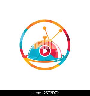 Modèle de conception du logo Bistro Food tv Vector. Concept du logo de la chaîne alimentaire. Illustration de Vecteur