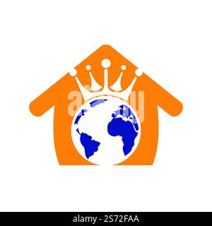 Logo King Planet Vector. Logo globe King Icon Design. Illustration de Vecteur
