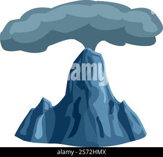 Vecteur de dessin animé d'icône de fumée de volcan. Éruption volcanique. Vulcano naturel. Vecteur de dessin animé d'icône de fumée de volcan. Éruption volcanique Illustration de Vecteur