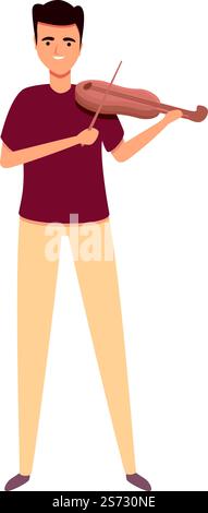 Vecteur de dessin animé d'icône de musicien de violon. Musique de rue. Concert de chanteurs. Vecteur de dessin animé d'icône de musicien de violon. Musique de rue Illustration de Vecteur