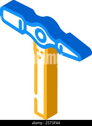 vecteur d'icône isométrique de marteau de broche à percussion croisée. signe marteau perforé. illustration de symbole isolé. illustration vectorielle d'icône isométrique de marteau à goupille à percussion croisée Illustration de Vecteur