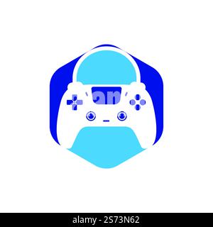 Logo Vector de la boutique de jeux. conception. Combinaison de sacs à provisions joystick à motif vectoriel. Illustration de Vecteur