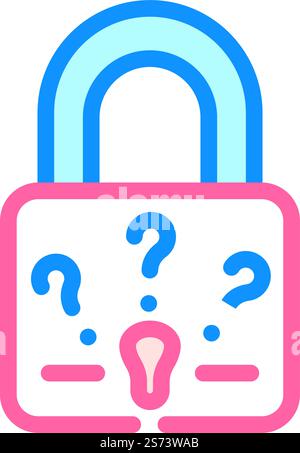 vecteur d'icône de couleur de cadenas secret. enseigne secrète pour cadenas. illustration de symbole isolé. illustration vectorielle d'icône de couleur de cadenas secret Illustration de Vecteur