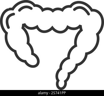 Intestin. Symbole de l'intestin. Signe Gut. Colon dans le style de ligne isolé sur fond blanc. Intestin. Symbole de l'intestin. Signe Gut. Deux-points dans le style de ligne Illustration de Vecteur