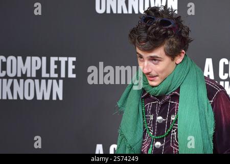 Rome, Italie. 17 janvier 2025. Timothée Chalamet assiste à la première photo de 'A Complete Unknown' à l'Hôtel de la ville le 17 janvier 2025 à Rome, Italie. Crédit : dpa/Alamy Live News Banque D'Images