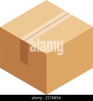 Icône boîte de livraison. Emballage en carton d'expédition. Icône isométrique isolée sur fond blanc. Icône boîte de livraison. Emballage en carton d'expédition. Icône isométrique Illustration de Vecteur