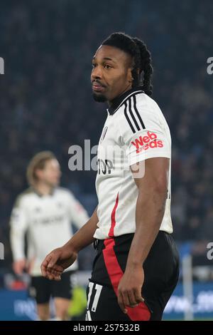 King Power Stadium, Leicester, Royaume-Uni. 18 janvier 2025. Premier League Football, Leicester City versus Fulham ; Adama Traore of Fulham Credit : action plus Sports/Alamy Live News Banque D'Images