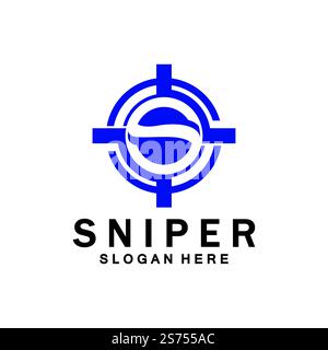 Logo Sniper AIM Target Vector. Vecteur du logo S Target initial Illustration de Vecteur