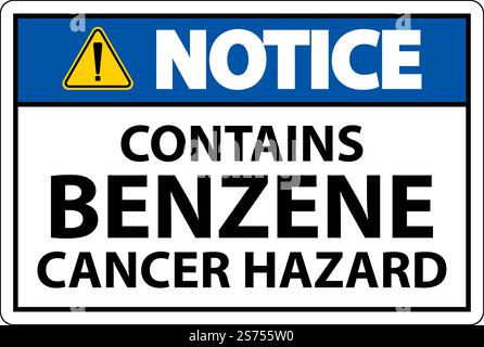 L'avis contient un panneau de benzène sur fond blanc Illustration de Vecteur