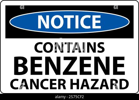 L'avis contient un panneau de benzène sur fond blanc Illustration de Vecteur