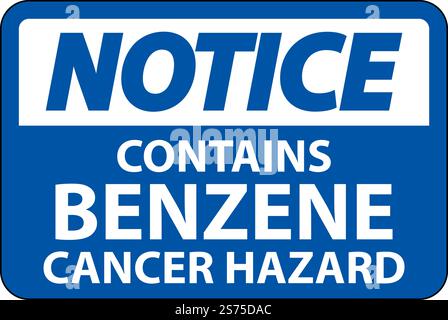 L'avis contient un panneau de benzène sur fond blanc Illustration de Vecteur