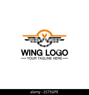 Lettre W pour logo des ailes, combinaison avec lettre et ailes Illustration de Vecteur