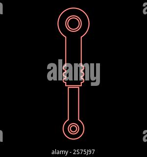 Suspension d'amortisseur au néon couleur rouge illustration vectorielle image de style plat lumière. Suspension d'amortisseur de néon couleur rouge illustration vectorielle image style plat Illustration de Vecteur