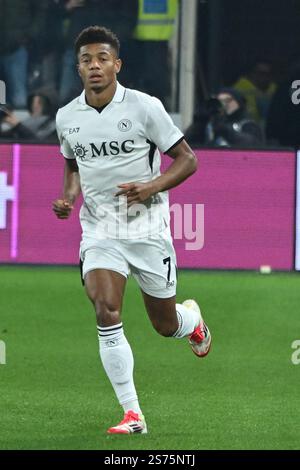 Bergame, Italie, 18 janvier2025 David NERES de SSC Napoli en action lors de la Serie A Enelive entre Atalanta BC vs SSC Napoli :Agostino Gemito/ Alamy Live News Banque D'Images
