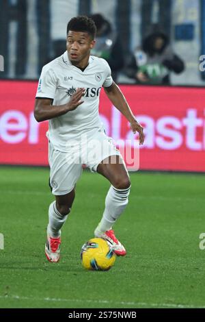 Bergame, Italie, 18 janvier2025 David NERES de SSC Napoli en action lors de la Serie A Enelive entre Atalanta BC vs SSC Napoli :Agostino Gemito/ Alamy Live News Banque D'Images